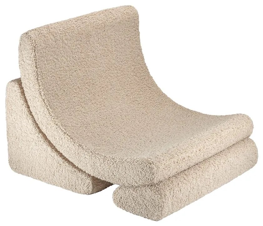 Világosbarna buklé gyerek fotel Moon – Wigiwama