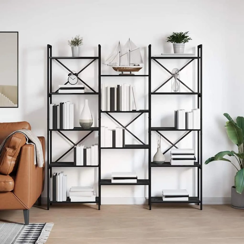 Könyvespolc Musta tammi 156 x 25 x 167.5 cm Faanyag