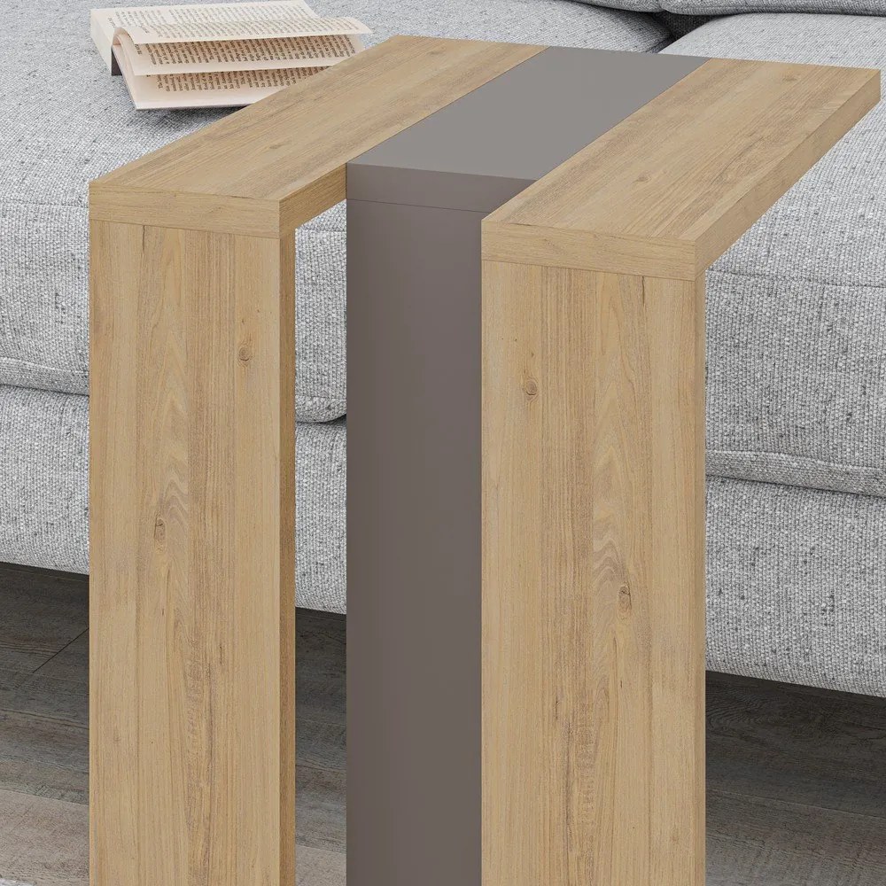 Tárolóasztal tölgyfa dekorral 40x30 cm Macha – Marckeric