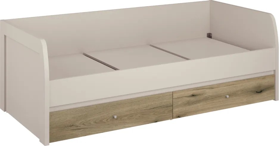 Ágy, 90x200, kasmír/evoke tölgy, KAROS 2S