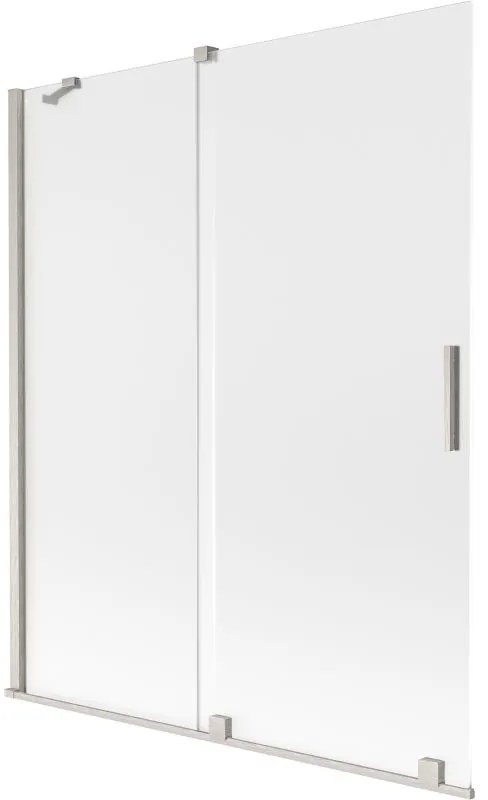 Mexen Velar, 2 szárnyas eltolható kádparaván 140 x 150 cm, 8 mm-es mattüveg, csiszolt acél, 896-140-000-31-97