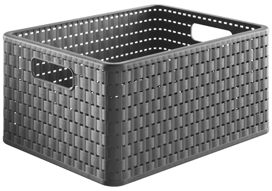 Sötétszürke tárolókosár újrahasznosított műanyagból Country - Rotho