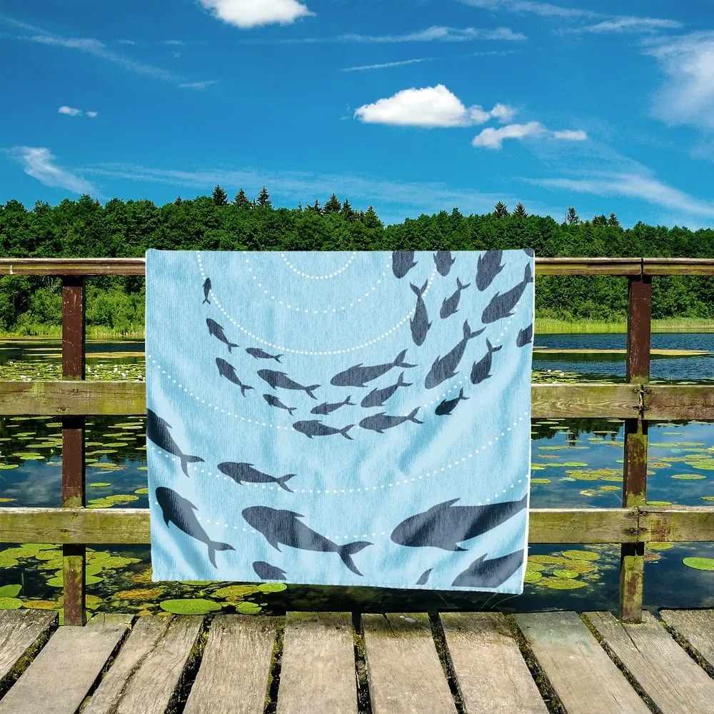 Kék strandtörölköző 90x180 cm Shoal – DecoKing