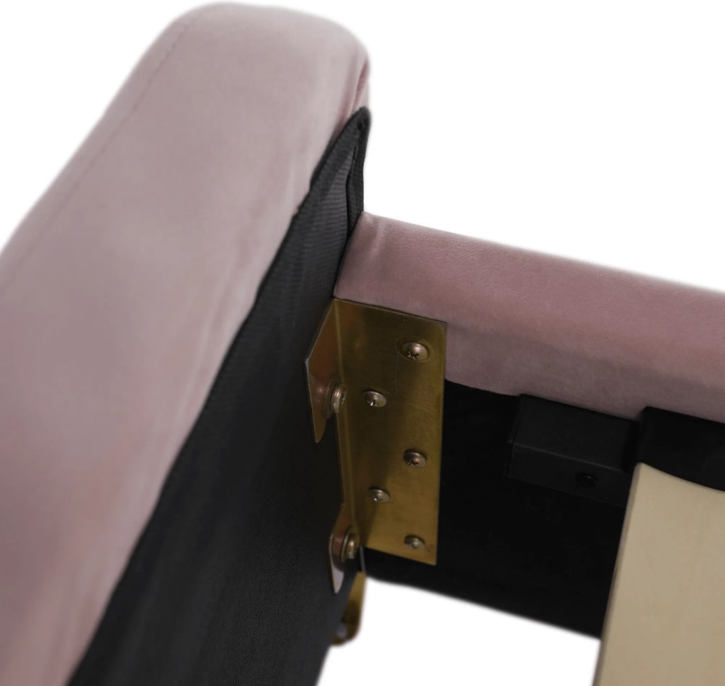 Ágy, rózsaszín/gold arany króm, 160x200, KAISA