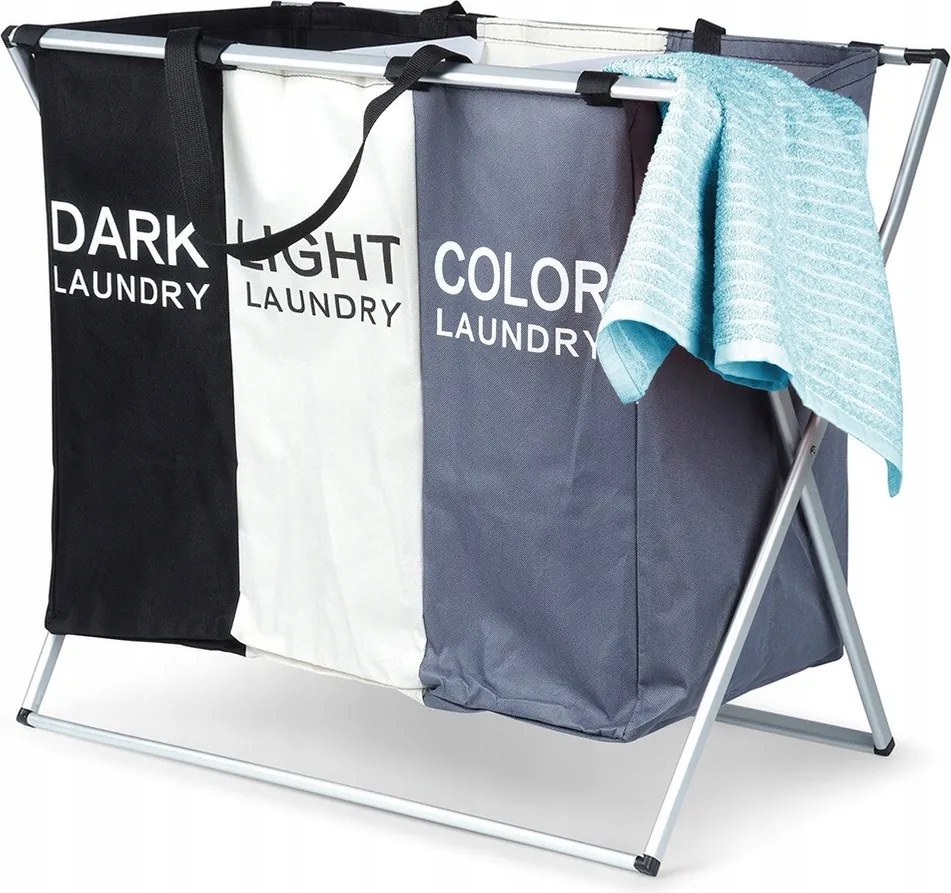 Fürdőszobai Kosár 3 Rekeszes Háromrekeszes Osztott Szennyestartó Szelektív Hulladékgyűjtéshez