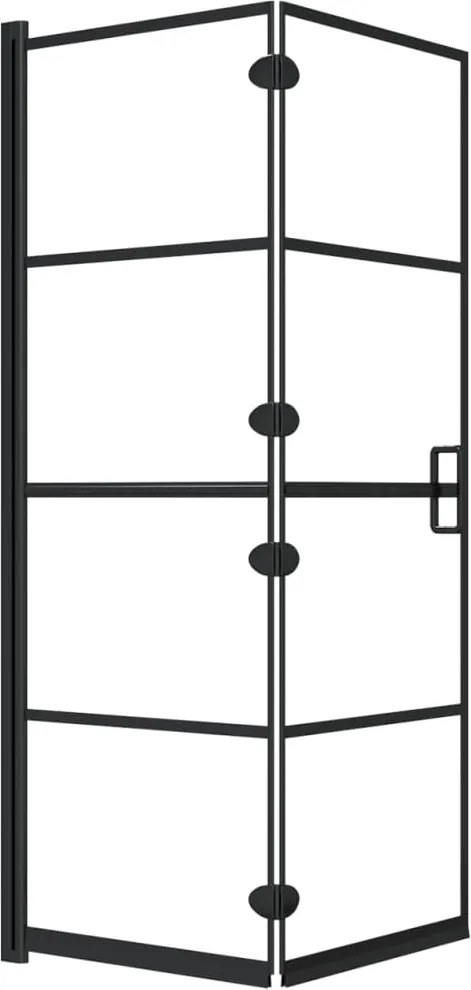 vidaXL fekete ESG zuhanykabin összecsukható ajtóval 100 x 140 cm