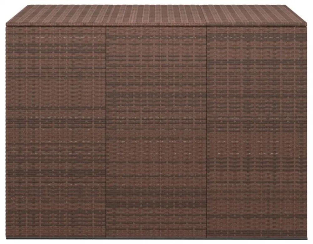 barna polyrattan kerti párnatartó doboz 145 x 100 x 103 cm