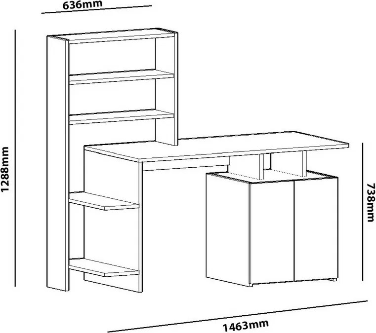 Melis Walnut and White íróasztal