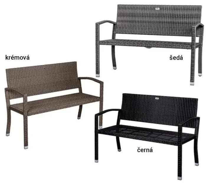 STILISTA Kerti polyrattan pad 122 x 52 cm fekete