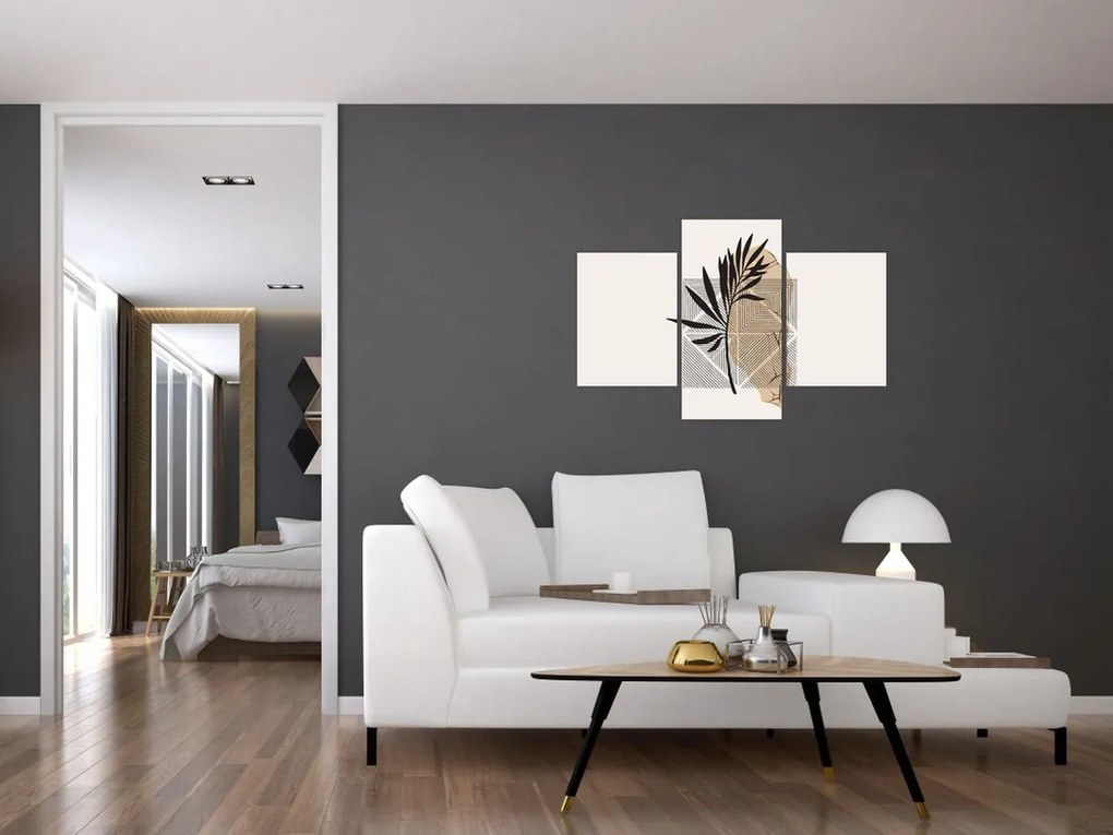 Kép - Absztrakció trópusi levelekkel N⁰1 (90x60 cm)