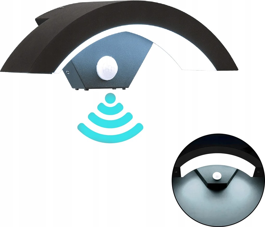 Fali lámpa Led Ajtó Felett 18W hideg szín Mozgásérzékelő Megakábel