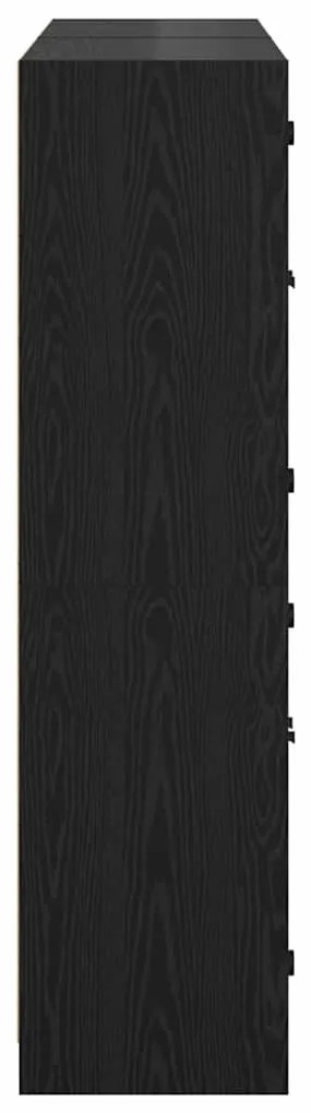 Magasfiú 2 pcs Fekete tölgy 136 x 37 x 142 cm Faanyag