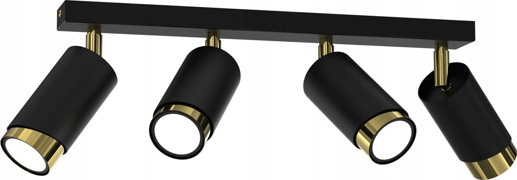 Mennyezeti Lámpa Plafon Fém Csövek GU10 Loft Spot Fekete Arany Csep