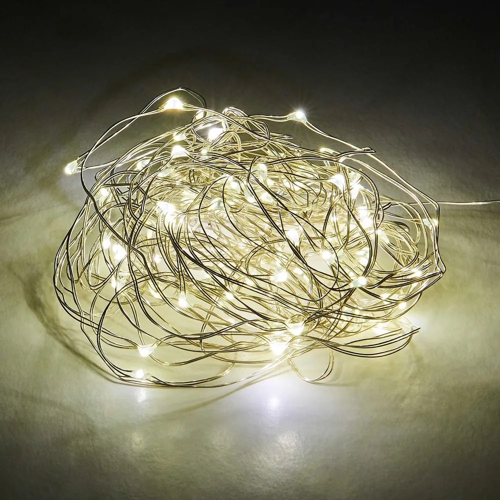 TWINE LIGHTS LED égősor USB csatlakozóval, átlátszó 100 égő