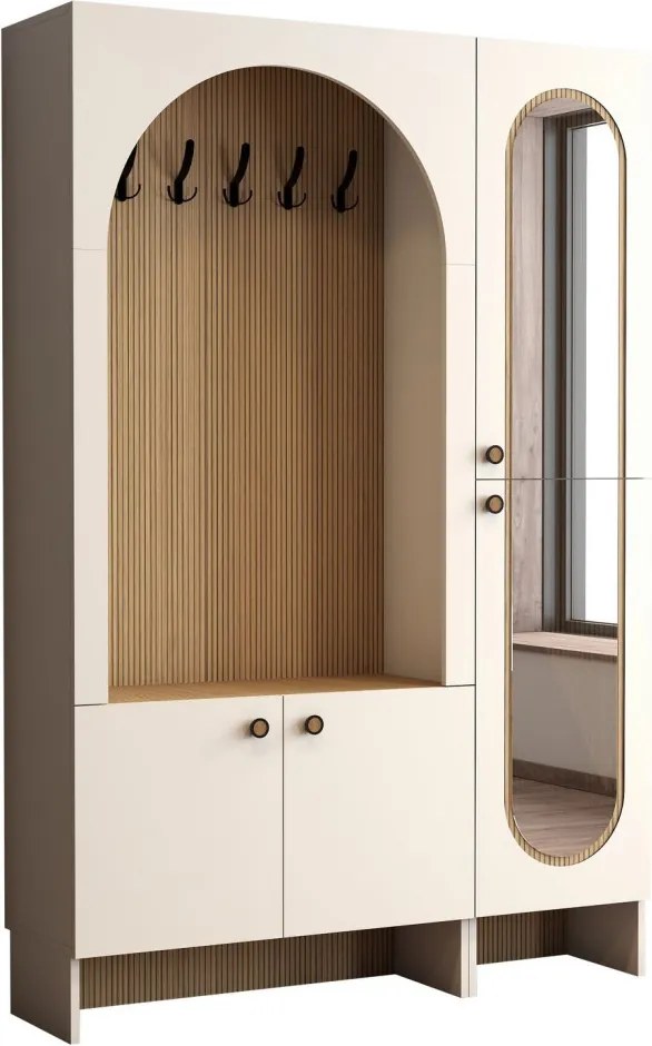 Palermo előszobafal, krém-tölgy, 135 cm – TR845HCT4246