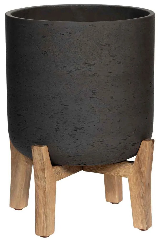 Charlie ültetőgép alacsony lábakkal, antik fekete, többféle méretben - Pottery Pots méret: XXL - 41,3 cm, ⌀ 41,6 cm / h 62,5 cm, ⌀ 47 cm