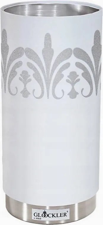 Asztali Lámpa Acél Talppal, Design Fehér Matt Króm