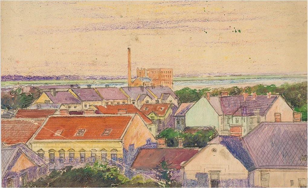 Fotótapéta Flizelin Dekoratív az irodába Városi tetők 416x254 Ragasztó