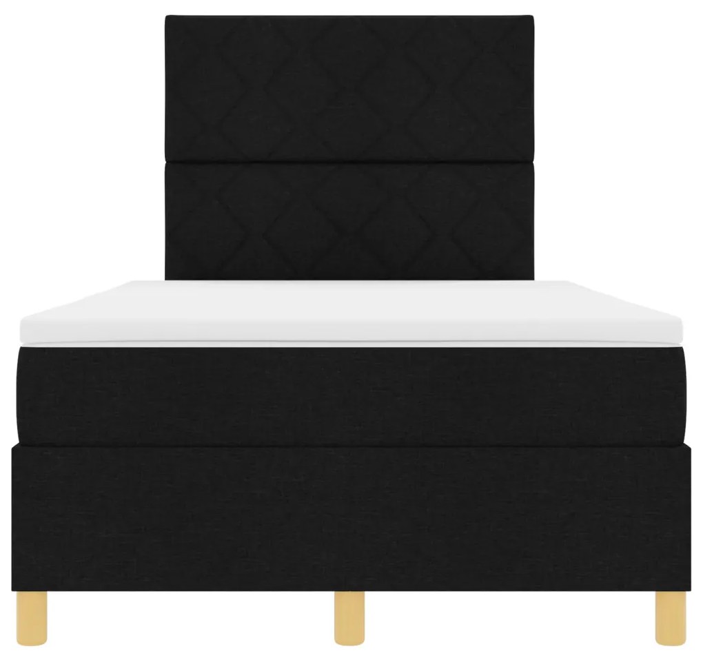 box spring ágy matraccal fekete kis dupla szövet