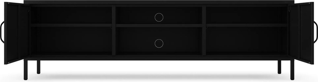 TV-szekrény fém széles XL lábakon fekete, 1700x400x500 mm: ROSARIA
