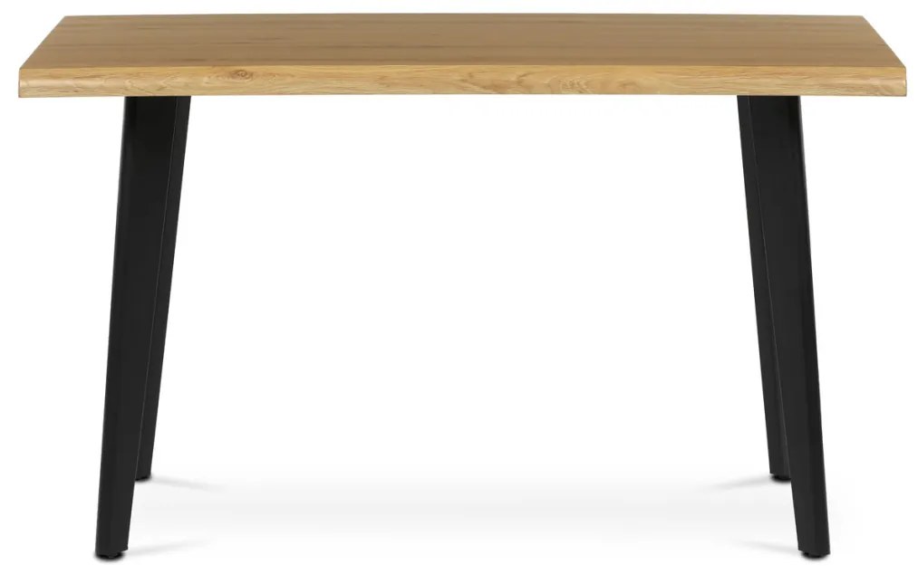 Masă de sufragerie, 130x80x75 cm, blat MDF, decor stejar salbatic, picioare si structură metalică
