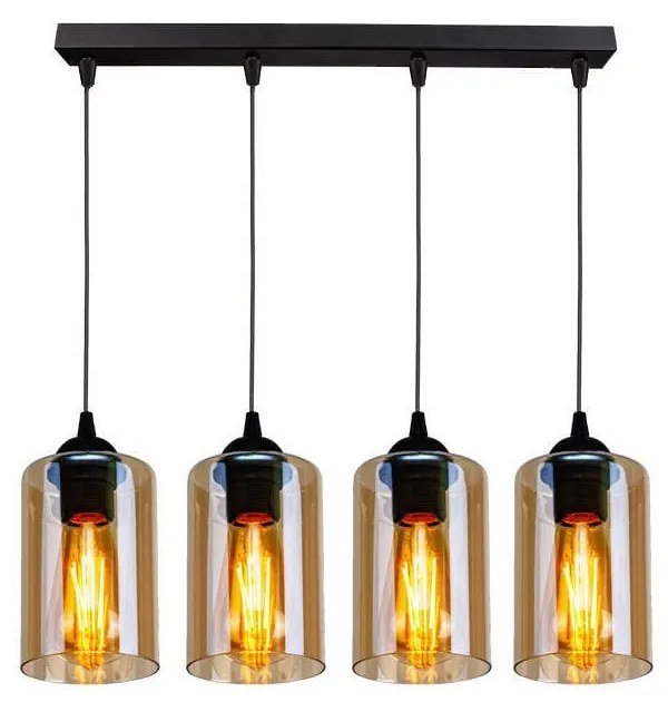 Fekete függőlámpa üveg búrával 10x65 cm Bistro – Candellux Lighting