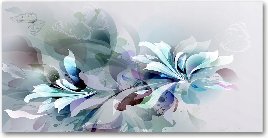Fotó üvegfestmény Absztrakt virágok 140x70