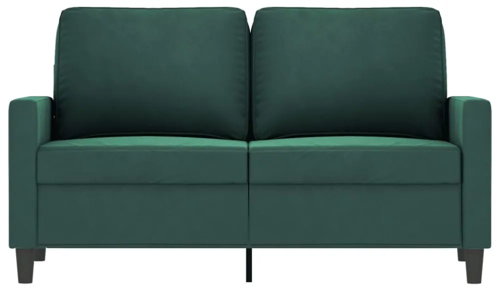 kétszemélyes sötétzöld bársony kanapé 120 cm