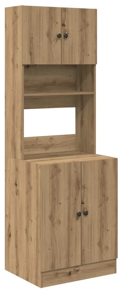 Konyhai Szekrény Kézműves Tölgy 60x50x180 cm Szerkezeti Fa