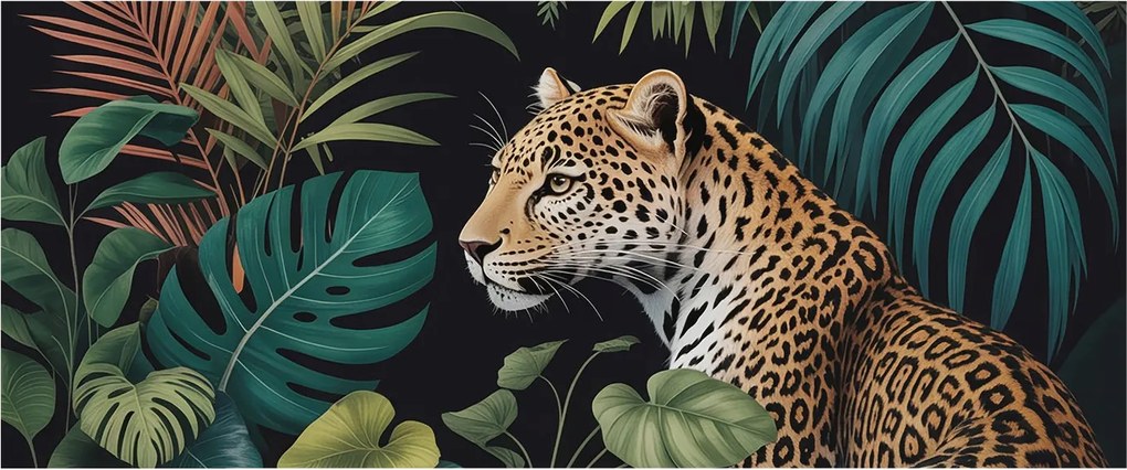 Matt Fotótapéta Flizelin Falra Egzotikus leopárd 250x104 Ragasztó