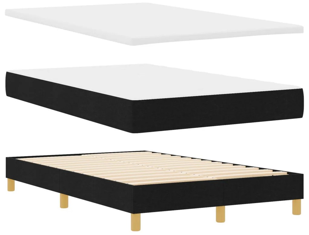 vidaXL Box Spring Ágy Matraccal és LED Fekete 120x200 cm Szövet