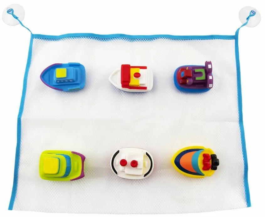 Teddies gumihajó játék készlet kádba, 6 db-os, zacskóban
