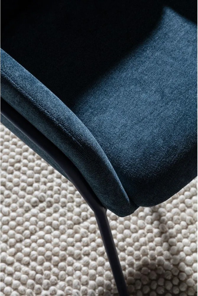 Kék kárpitozott étkezőfotel szett 2 db-os Aslin – MOME