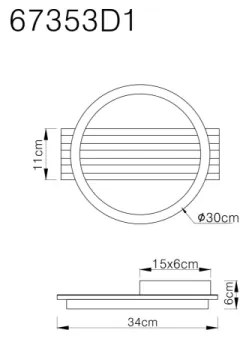 Globo 67353D1 - LED Mennyezeti lámpa TISHA LED/12W/230V 3000K 30x34 cm