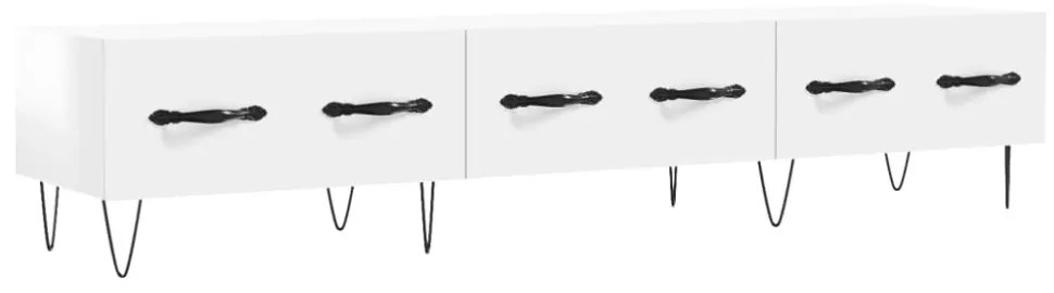 fehér magasfényű szerelt fa TV-szekrény 150x36x30 cm