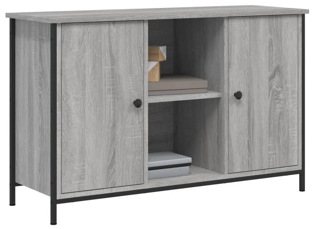 szürke sonoma színű szerelt fa TV-szekrény 100 x 35 x 65 cm