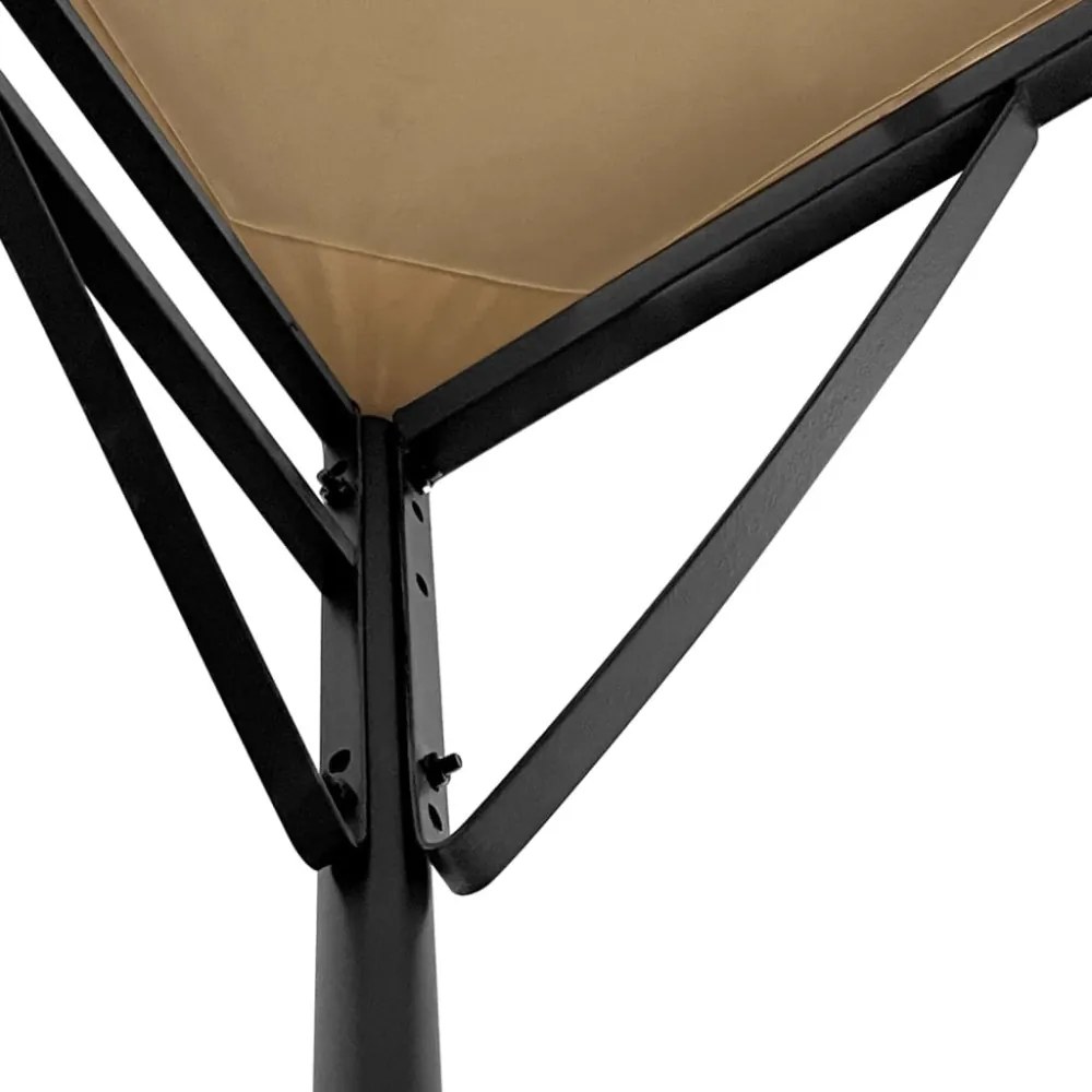 tópszínű szövet és acél pavilon 4 x 3 m 180 g/m²