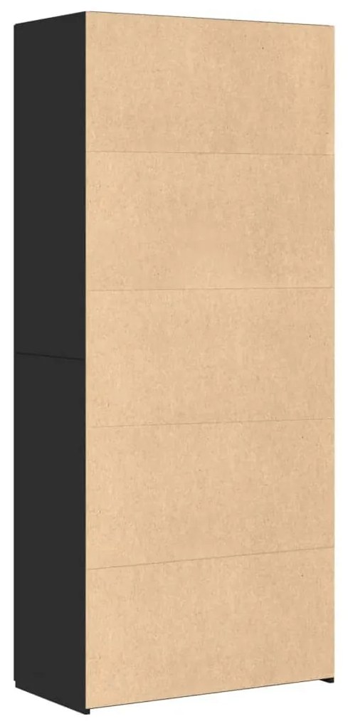 fekete szerelt fa magasszekrény 80 x 42,5 x 185 cm
