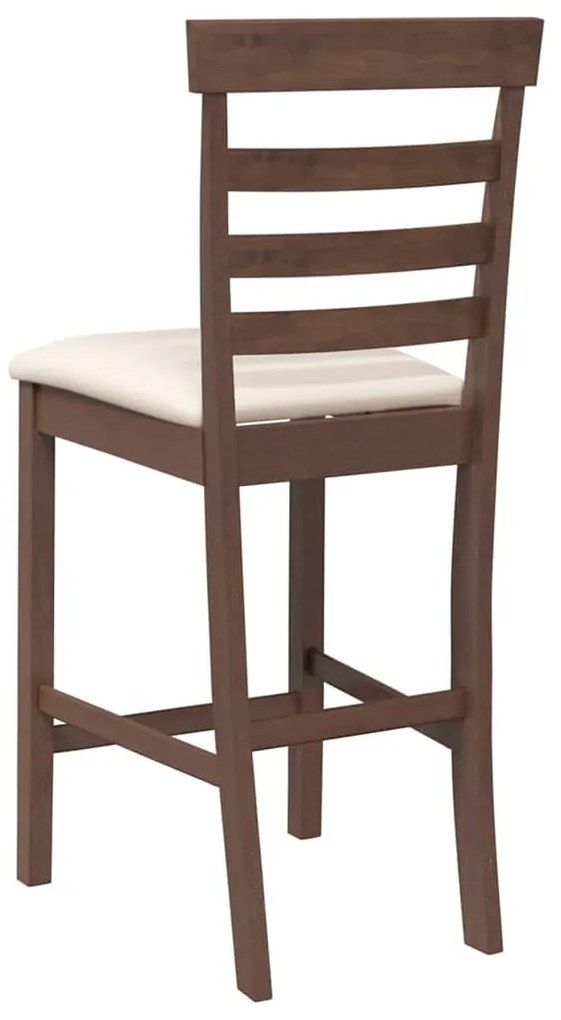 2 db barna tömörfa gumiból bárszékek párnákkal