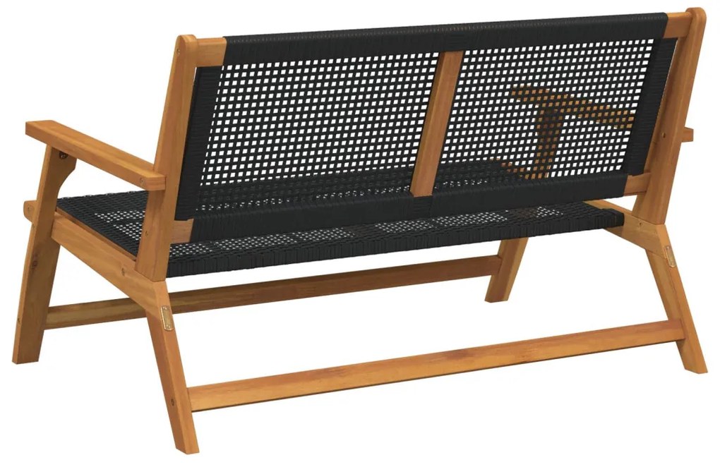 Kerti pad Fekete 122x76x73,5 cm Tömör akácfából