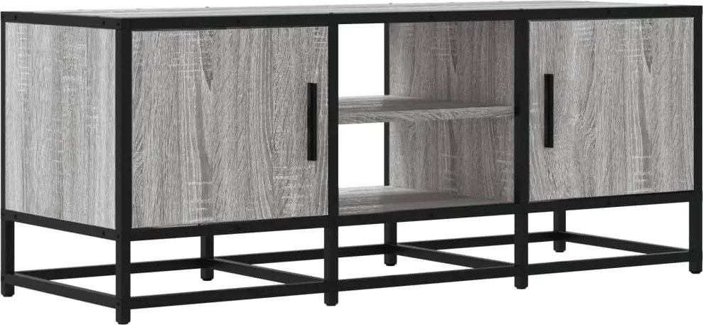 vidaXL szürke sonoma színű szerelt fa és fém TV-szekrény 100x35x41 cm