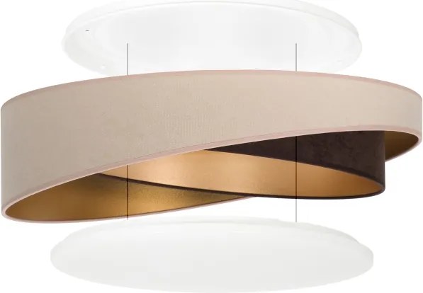 BRILAGI-LED Mennyezeti lámpa VELVET TWIST LED/24W/230V 4000K átm. 55 cm bézs/barna/arany
