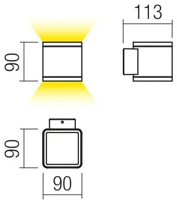 Redo 9065 - LED kültéri fali lámpatest BETA 2xLED/6W/230V IP54