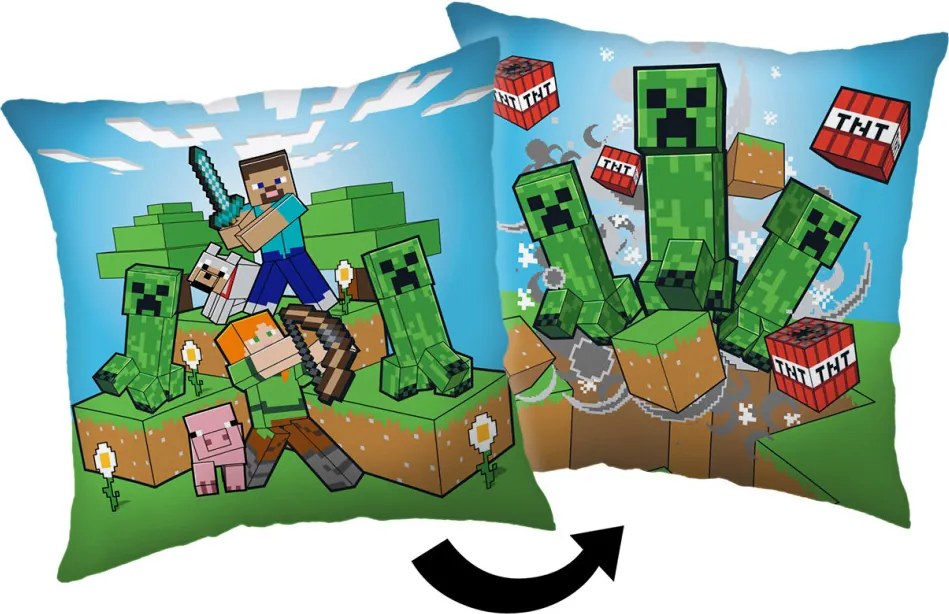 Minecraft Creeper Chaos párna, díszpárna 40x40 cm