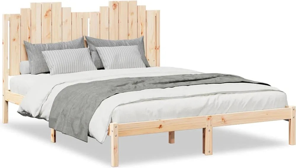 vidaXL tömör fa extra hosszú ágykeret matrac nélkül 160 x 220 cm