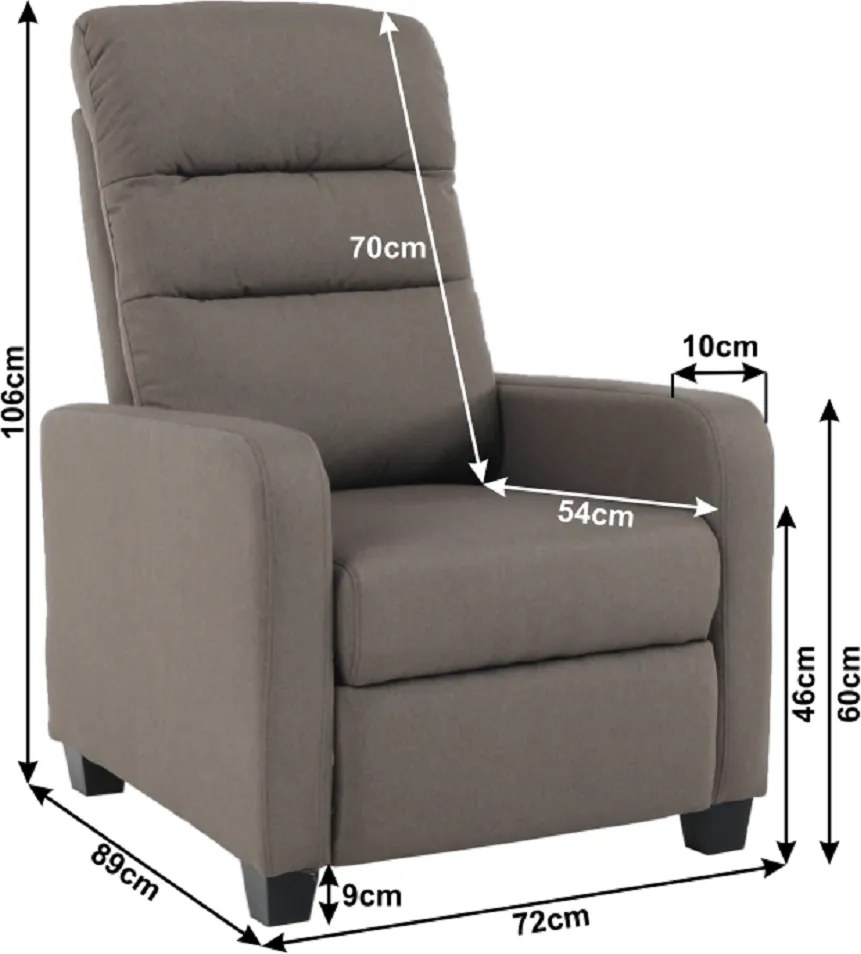 Relaxáló fotel, barna, TURNER