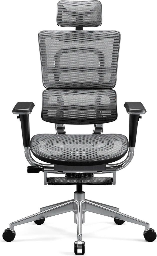 Ergonomikus irodai szék lábtartóval Normal Size, fekete-szürke: Diablo V-Master
