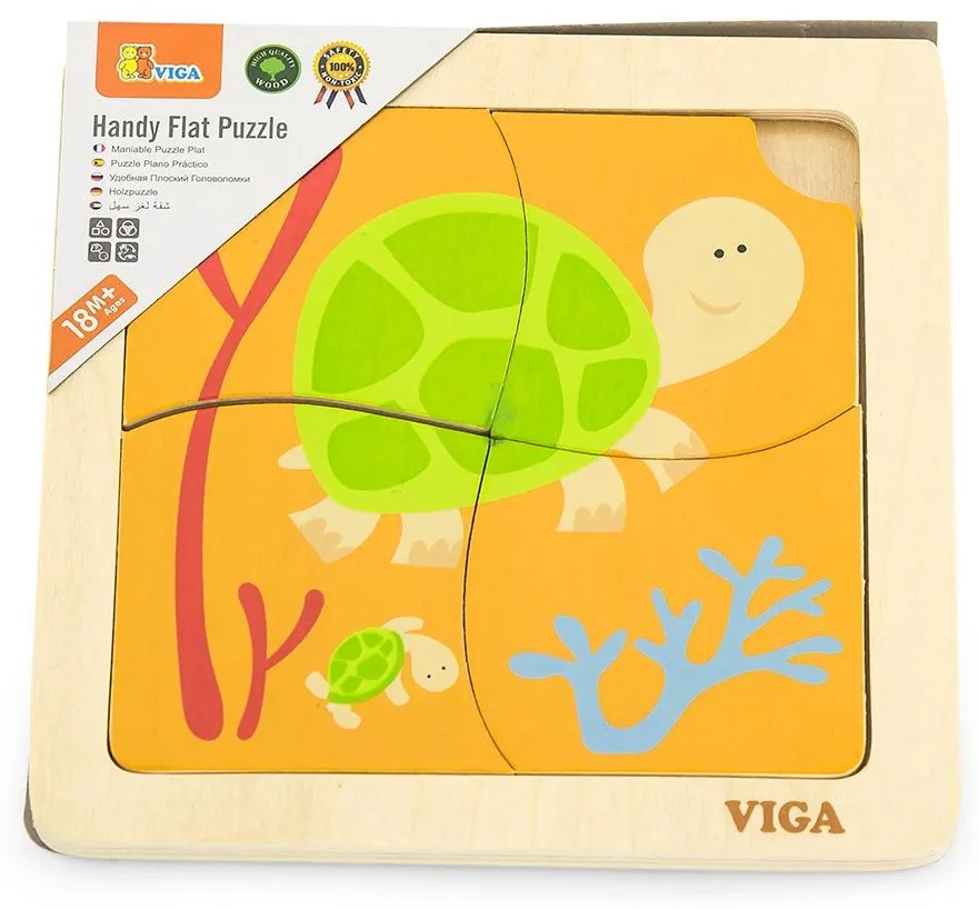 Fa képes kirakó puzzle Viga 4 db teknősbéka