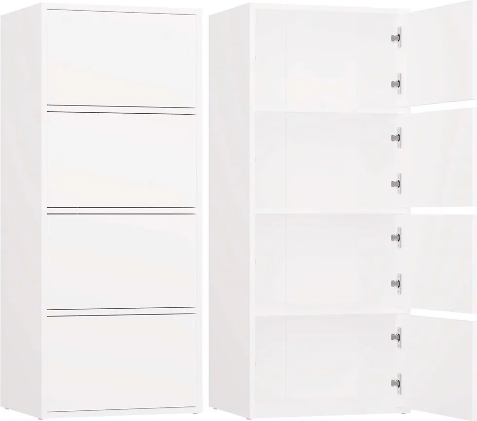 ALMA (4 polcos) komód, 50x119x40 cm, fehér