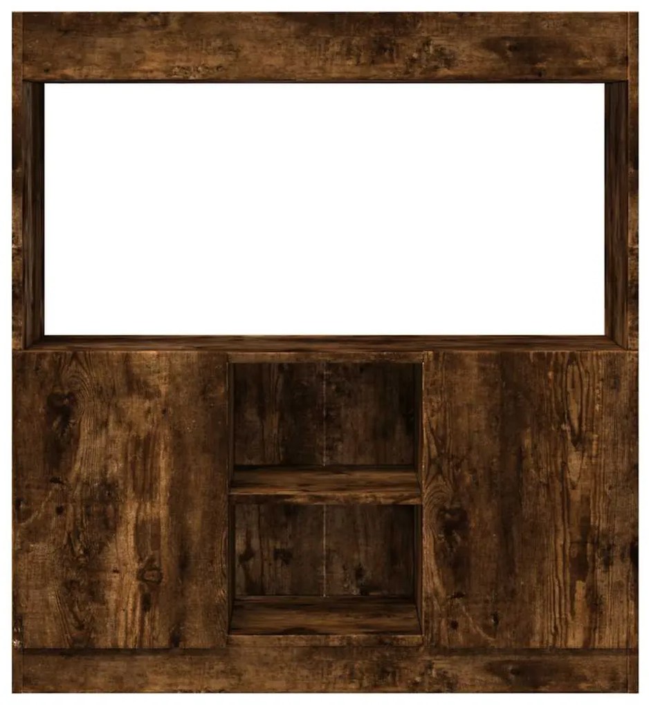 füstös tölgy színű szerelt fa magasszekrény 92 x 33 x 100 cm
